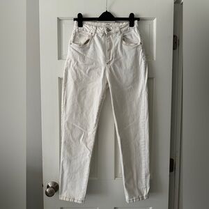 Cotton On White Denim Stretch High Rise Mom Jean Pants